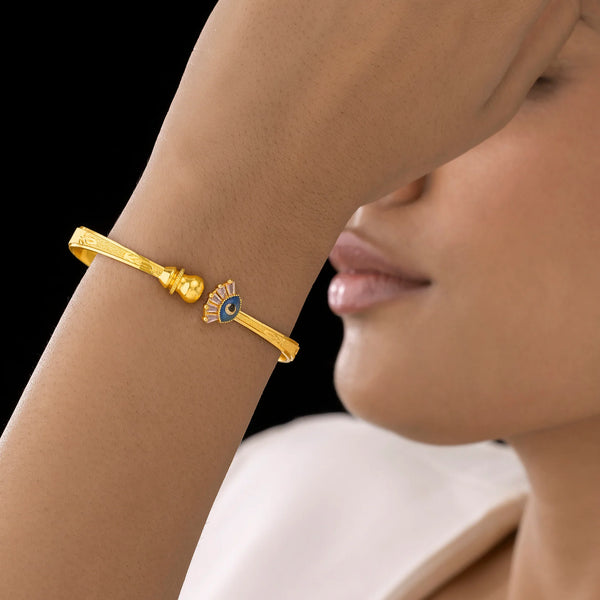 PAJURI Bracelet Anti-Tarnish Evil Eye Crystal Bangle (Adjustable Size)