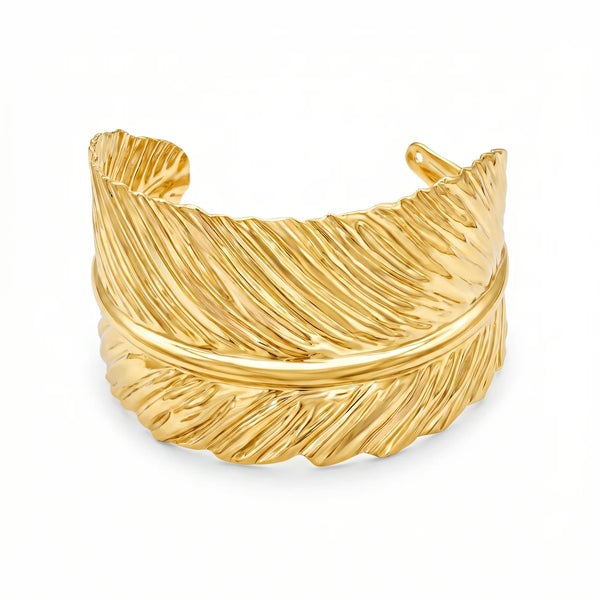 PAJURI Bracelet Anti-Tarnish Golden Leaf Bangle (Adjustable Size)