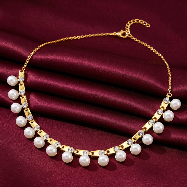 PAJURI Necklace Anti-Tarnish Pearl Crystal Statement