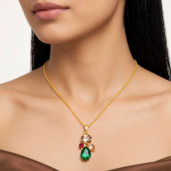 PAJURI Necklace Anti-Tarnish Multicoloured Crystals