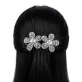 PAJURI Hair Comb Anti-Tarnish Flower-Shaped With Rhinestones & Crystal Centers