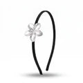 PAJURI Hairband Anti-Tarnish Plumeria Cord Black Base